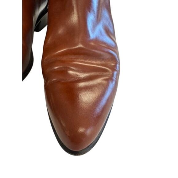 "GIAMPAOLO" ITALY Brown Knee High Leather Boots SZ 39 Country Cowgirl Horse Girl - Picture 3 of 15